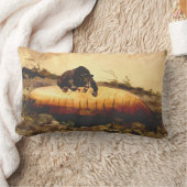 ベア素朴とカヌーウィンスローホームマー1895キャンプ ランバークッション (ブランケット)