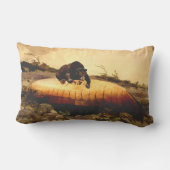 ベア素朴とカヌーウィンスローホームマー1895キャンプ ランバークッション (裏面)