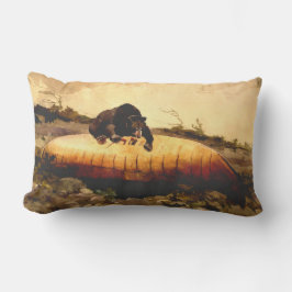 ベア素朴とカヌーウィンスローホームマー1895キャンプ ランバークッション