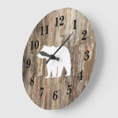 ベア素朴ウッドデコール ラージ壁時計 (傾斜)
