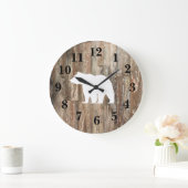 ベア素朴ウッドデコール ラージ壁時計 (ホーム)