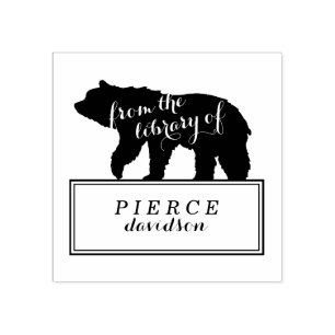 ベア素朴キッズ蔵書票ラベル ラバースタンプ