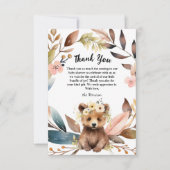 ベア素朴キュブベビーシャワーサンキューカード サンキューカード (正面)