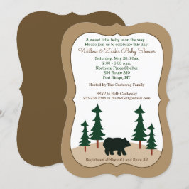 ベア素朴パインツリーダイカット招待状 招待状