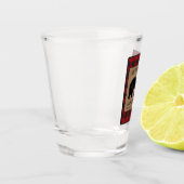 ベア素朴ファミリーキャビン赤バッファロープレイドバーラップ ショットグラス (左)