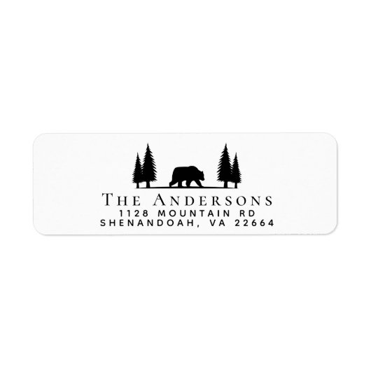 ベア素朴フォレスト差出人住所 ラベル (正面)