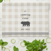 ベア素朴プパーソナライズされたライド キッチンタオル (折り畳み)