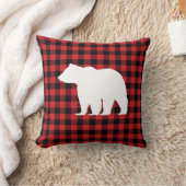 ベア素朴プレイドウィルダネスキャビン装飾用クッション クッション (ブランケット)