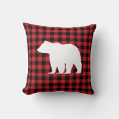 ベア素朴プレイドウィルダネスキャビン装飾用クッション クッション (正面)