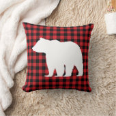 ベア素朴プレイドウィルダネスキャビン装飾用クッション クッション (ブランケット)