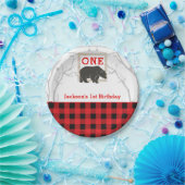 ベア素朴プレイドベビーシャワーパーティー結婚ズ ペーパープレート (パーティー)