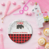 ベア素朴プレイドベビーシャワーパーティー結婚ズ ペーパープレート (パーティー)