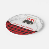 ベア素朴プレイドベビーシャワーパーティー結婚ズ ペーパープレート (アングル)