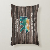 ベア素朴マウンテンズコンパスファミリー名歓迎 アクセントクッション (正面(垂直))