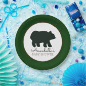 ベア素朴紙プレート(フォレストグリーン) ペーパープレート (パーティー)