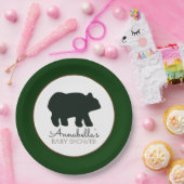 ベア素朴紙プレート(フォレストグリーン) ペーパープレート (パーティー)