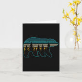 ベア自然グリズリーブラウンブラックベアーハイキングハンチン カード (黄色い花)