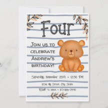 ベア誕生日招待状