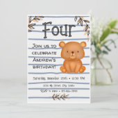 ベア誕生日招待状 招待状 (スタンド正面)