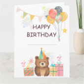 ベア誕生日 カード (正面)