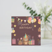 ベア誕生日 カード (スタンド正面)