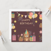 ベア誕生日 カード (正面/裏面インサイチュ)