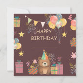 ベア誕生日 カード (正面)