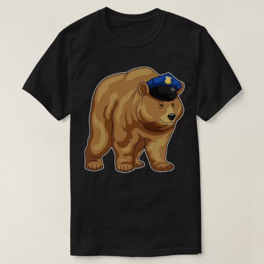 ベア警官ハット警察 Tシャツ (デザイン正面)