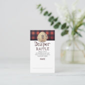 ベア足プリントランバージャックおむつラッフルチケット エンクロージャーカード (スタンド正面)