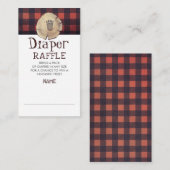 ベア足プリントランバージャックおむつラッフルチケット エンクロージャーカード (正面/裏面)