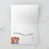 ベア遊ス誕生日ウォーターカラーカード カード (内部)