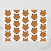 ベア金ゴールド6ヶ月ベビーハーフ誕生日 箔招待状 (裏面)