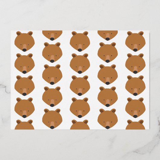 ベア金ゴールド6ヶ月ベビーハーフ誕生日 箔招待状 (裏面)