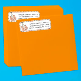 ベア顔差出人住所ラベル- "パーティー動物" 名札