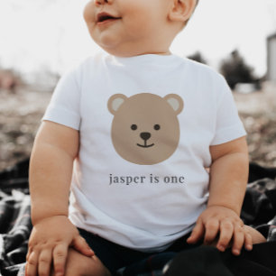 ベア顔1st誕生日ベビーTシャツ ベビーTシャツ