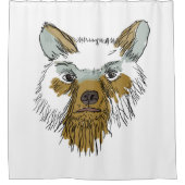 ベア顔 シャワーカーテン (正面)