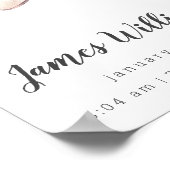 ベア飛行機ベビー誕生統計ポスパーソナライズされたター ポスター (角)