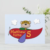 ベア飛行機誕生日 招待状 (スタンド正面)