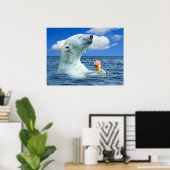 ベア食べ物スのアイスクリーム ポスター (ホームオフィス)