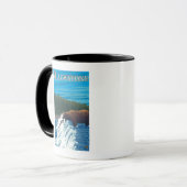 ベア魚釣りインリバー – ウェストイエローストーン、MT マグカップ (正面左)