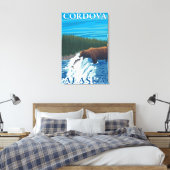 ベア魚釣りイン川 – コルドバ，アラスカ キャンバスプリント (インサイチュ (寝室))