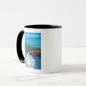 ベア魚釣りイン川 – ドーソン，アラスカ マグカップ (正面左)