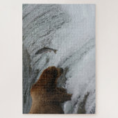 ベア魚釣りサーモン、ブルックス秋アラスカ ジグソーパズル (縦)