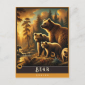 ベア | かわいい家族ヴィンテージ動物はがき ポストカード (正面)