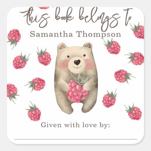 ベア – この本は次のものだ スクエアシール (正面)