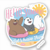 ベア – こんにちは夏!おもしろい シール (正面)