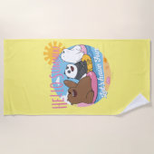 ベア – こんにちは夏!おもしろい ビーチタオル (正面)
