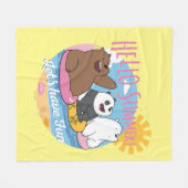 ベア – こんにちは夏!おもしろい フリースブランケット (正面(横))