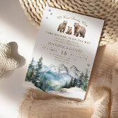 ベア・アドベンチャー 冬の山々 ベビーシャワー 招待状