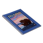 ベア・アンド・キューアイダホ・ヴィンテージ旅行ポスター ノートブック (右側)